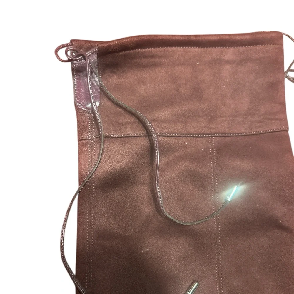 MIchael Kors Elegant Burgundy Suede Over the Knee-High Boots with Ties Size 6.5